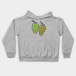 JUICY GRAPES Big Grape Bunches Summer Wine Fruit Green Olive - UnBlink Studio by Jackie Tahara Kids Hoodie